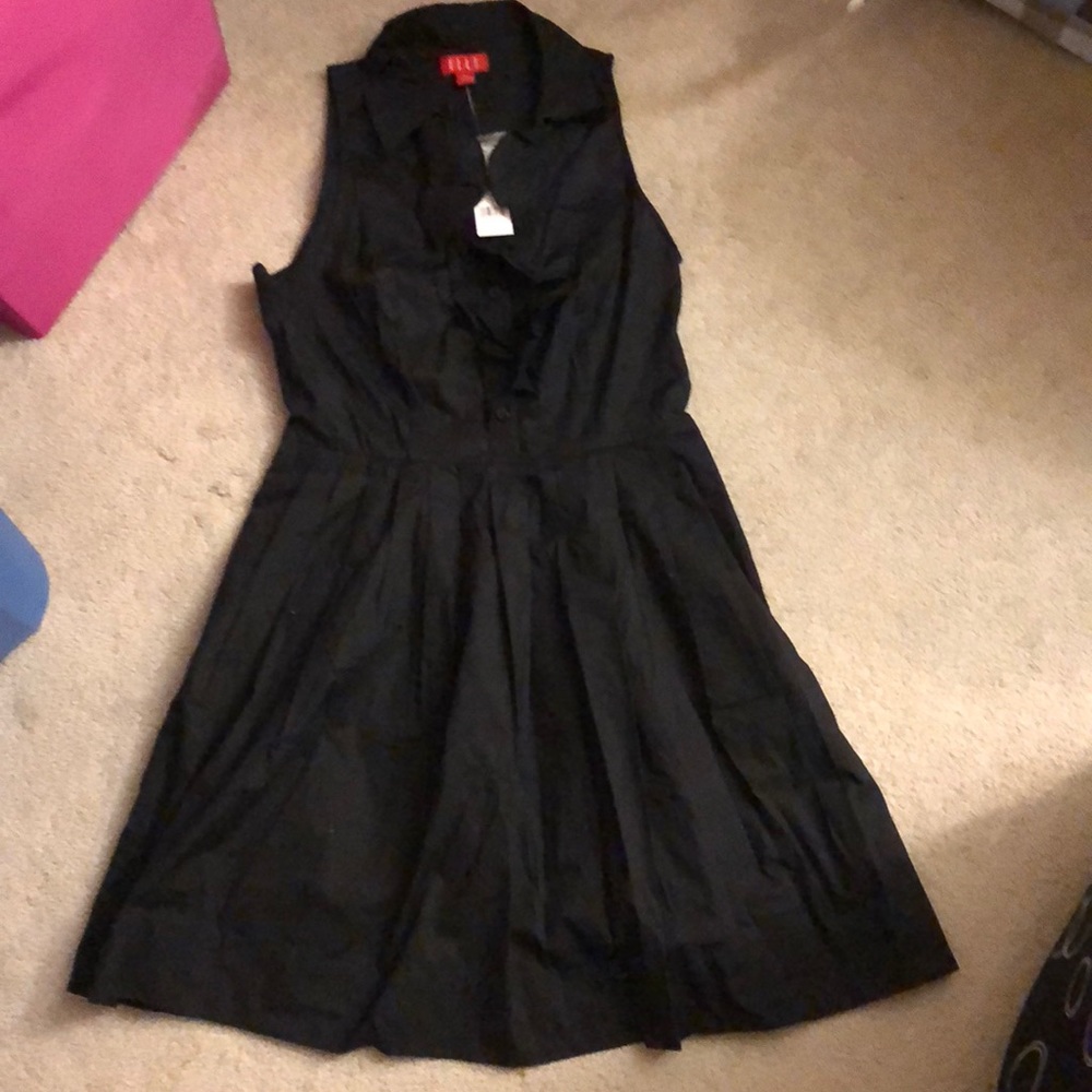 Black ruffle detail dress - Elle